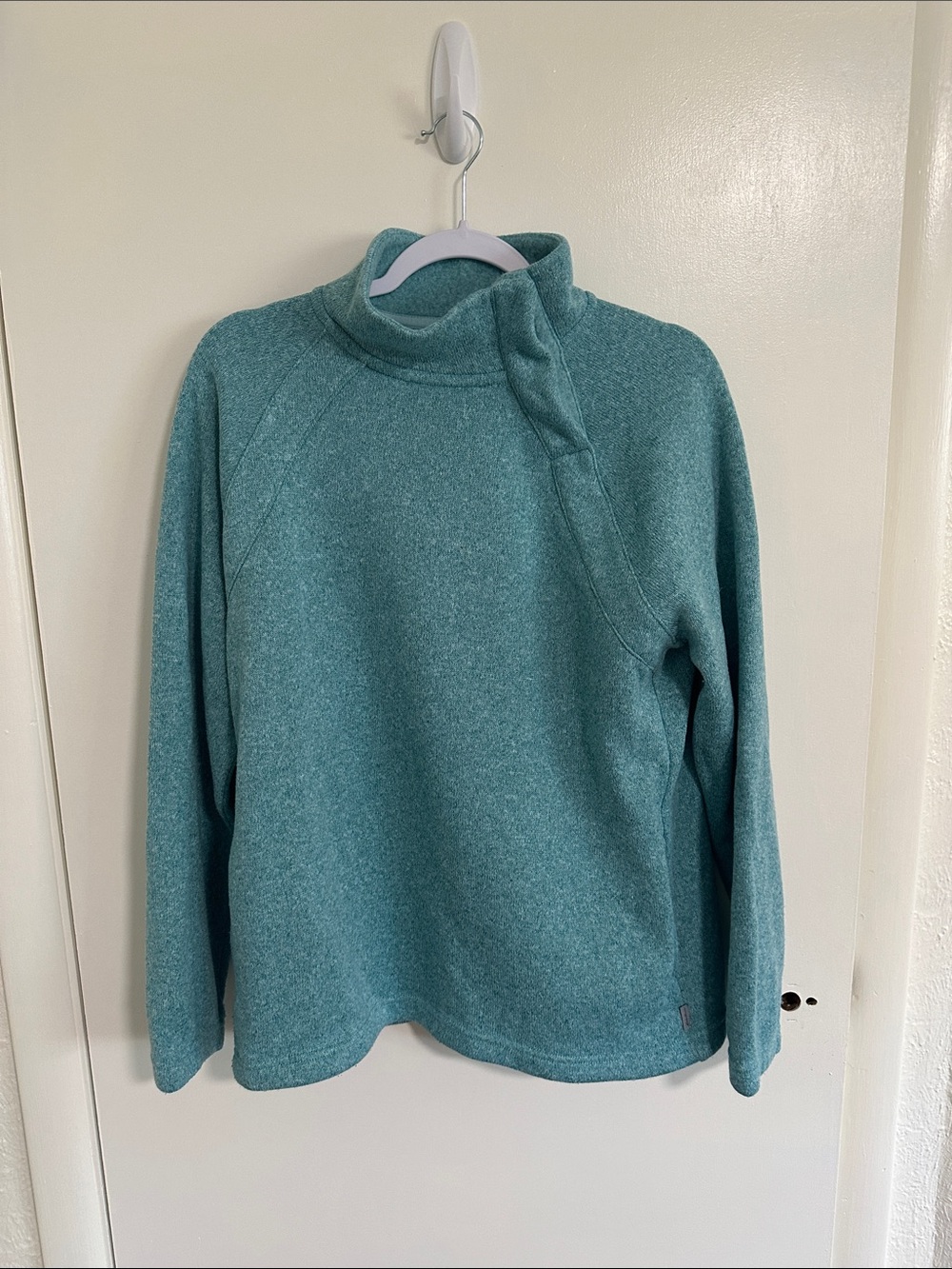 Eddie Bauer Teal Funnel-Collar Pullover Sweater Size Medium